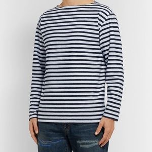 OrSlow Striped Cotton Boatneck Shirt